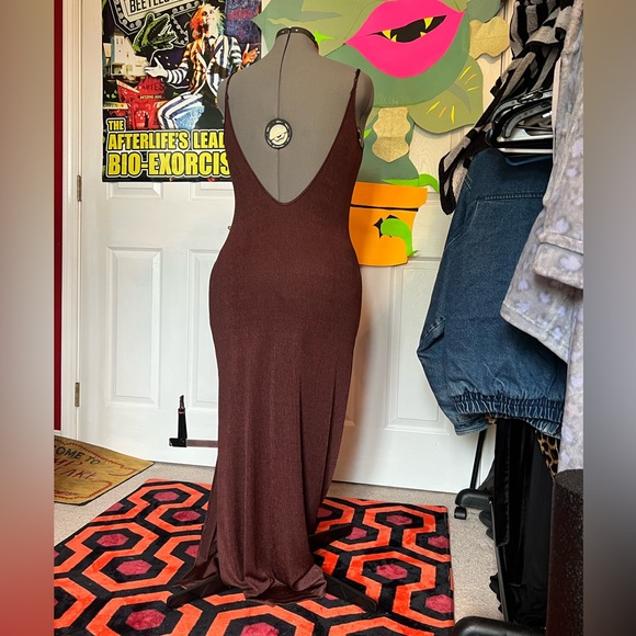 Brown/copper y2k slip dress - Picture 2 of 4